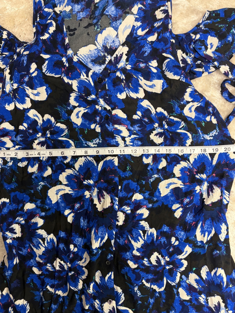 I 🩷 Ronson Women’s Blue Button-Down Floral A-Line Dress: Great Condition - Picture 5 of 10